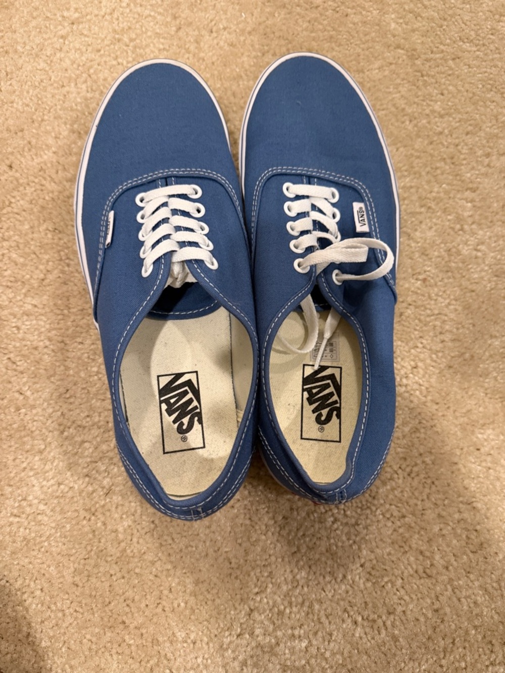 Vans Classic Low-Top Canvas Sneakers in Navy Blue and White